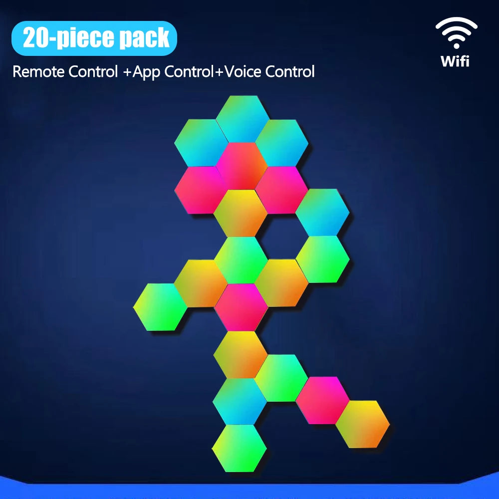 Smart RGB Hexagonal Lamp with Remote Control