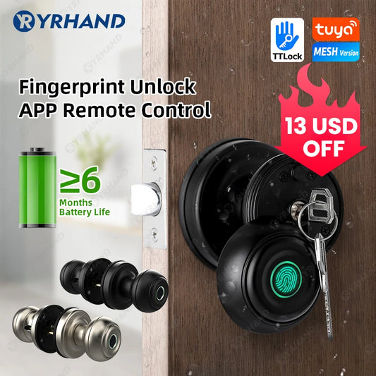YRHAND Bluetooth Smart Lock - Easy Install Biometric Access