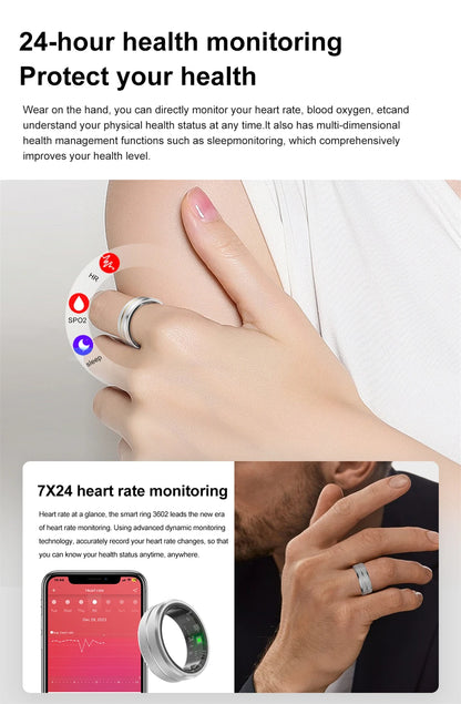 ChiBear 5ATM Waterproof Smart Ring - Track Health Effortlessly