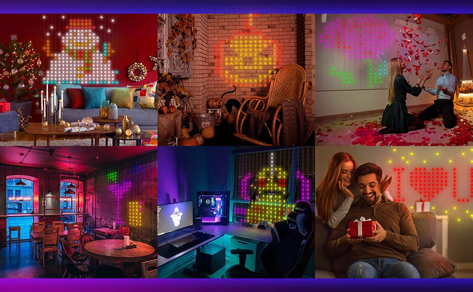 Tenda luminosa a LED intelligente MIMIRG - Magia del colore controllata tramite APP