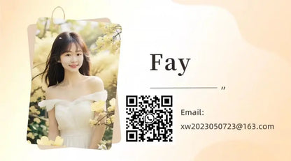 A woman in a white dress smiles among yellow flowers, enjoying the JNUO H13 HEPA Air Purifier for Smoke and Aromatherapys advanced filtration. The background displays Fay, a QR code, and an email: xw2023050723@163.com. The design features soft, warm colors.