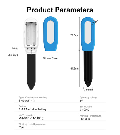 GIRIER Smart Bluetooth Soil Moisture Meter for Smart Gardening
