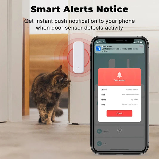 XMSJ Tuya WiFi Door Sensor - App-Controlled Security