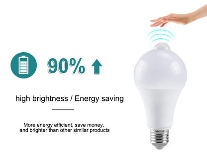 Lampadina LED con sensore di movimento PIR intelligente - Risparmio energetico 12W