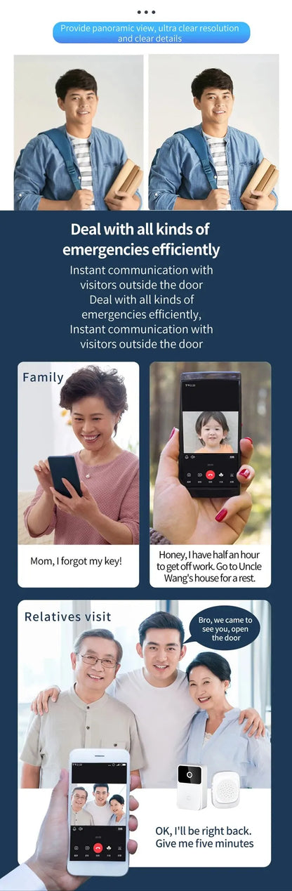 Smart Home Wireless Video Doorbell With Night Vision