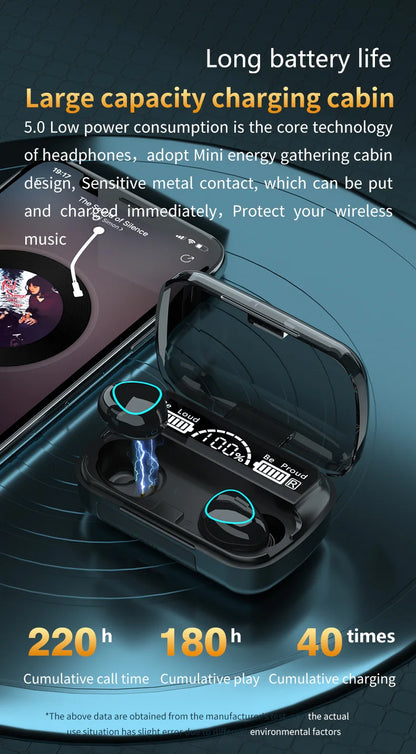 Słuchawki Bluetooth M10 z redukcją szumów i sterowaniem dotykowym