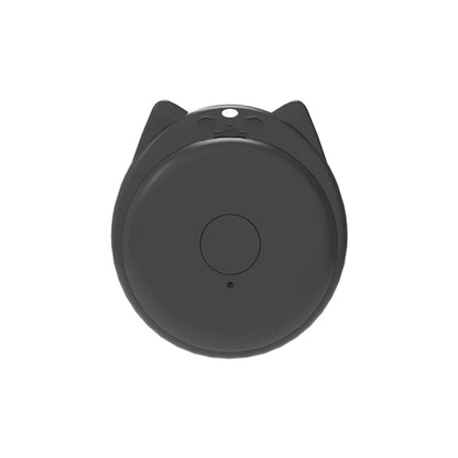 The Seamopar Mini GPS Tracker is a round, black smart tag with cat-ear-shaped protrusions, featuring a button and indicator light. It functions as an Anti-Lost Bluetooth Key Finder to keep your valuables secure.