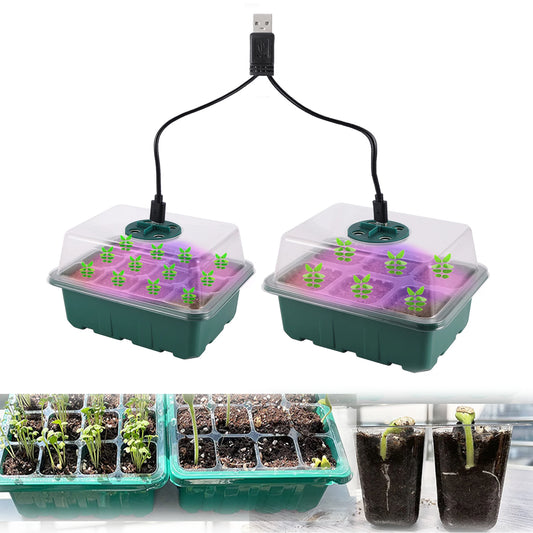 Seed Starter Tray Box With LED Grow Light for Fast Germination