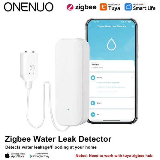 ONENUO Zigbee Water Leak Detector With Smart App Alerts