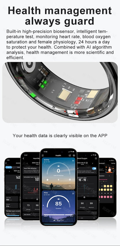 RUOFINE Smart Ring R08 - Bluetooth Blood Pressure Tracker