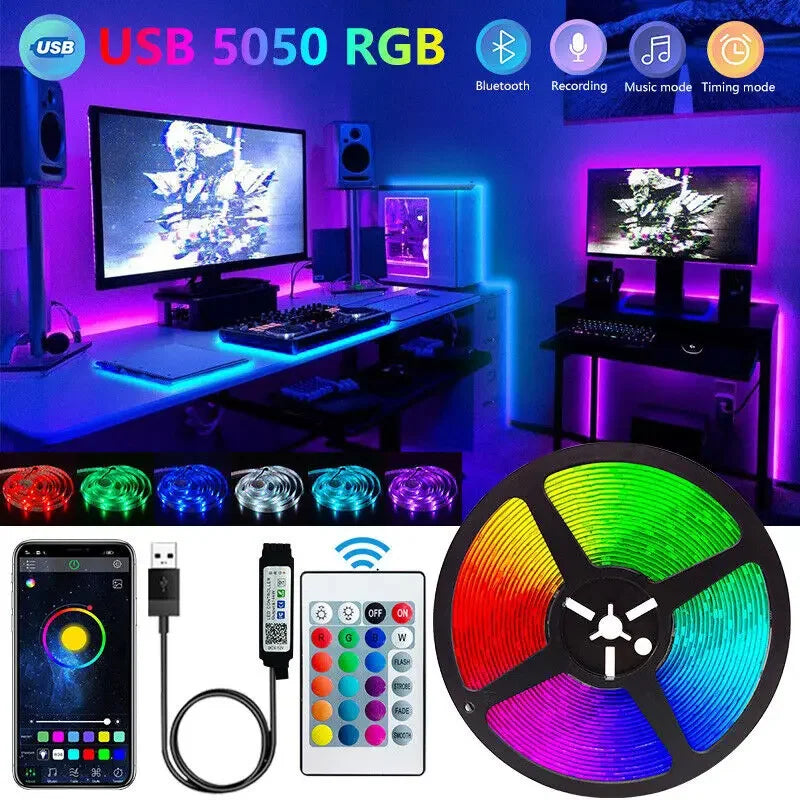 Smart RGB LED-stripelys med Bluetooth-appkontroll