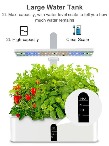 Smart Hydroponics Indoor Garden Kit with LED Lights