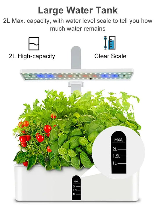 Smart Hydroponics Indoor Garden Kit with LED Lights