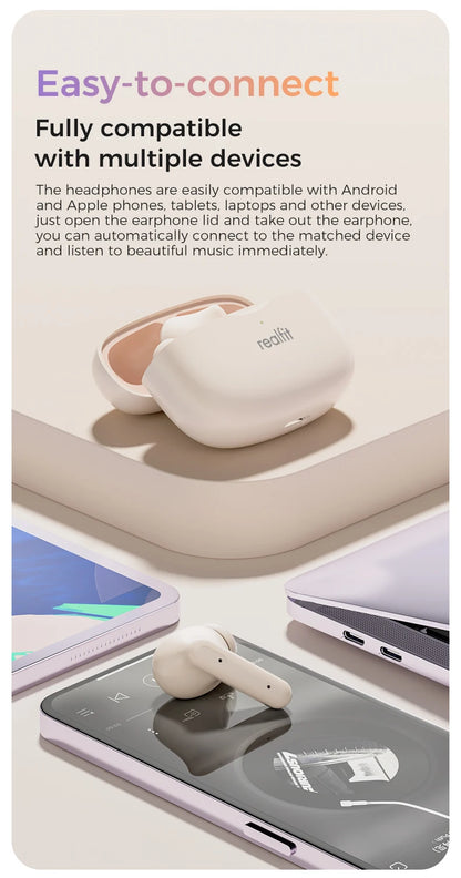 Realfit F3 ANC Bluetooth-Kopfhörer mit HiFi-Stereoklang