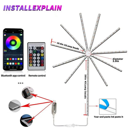 Smart fyrverkeri LED Strip Light Kit - fjernkontrollmagi
