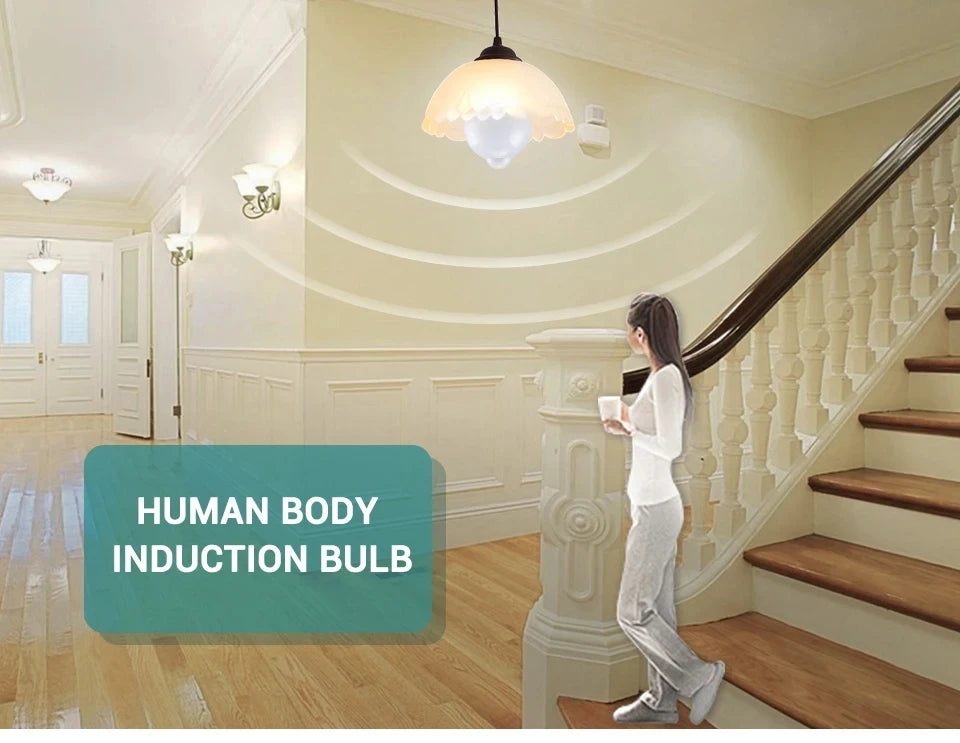 Lampadina LED con sensore di movimento PIR intelligente - Risparmio energetico 12W