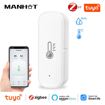 Sensore di temperatura e umidità Tuya Smart Zigbee con controllo vocale