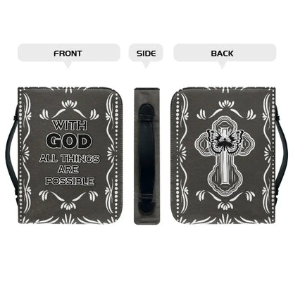 Classic Leather Print Personalized Bible Cover Case Bags