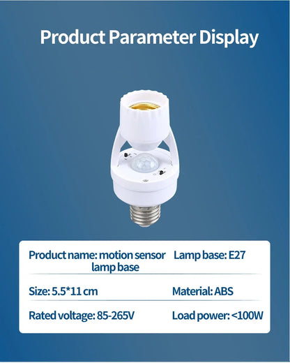 Smart LED Bulb Switch with 360° PIR Motion Detection