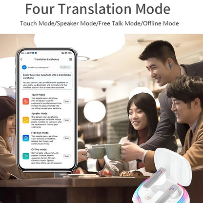 YIBOYUAN AI Translator Earbuds - 74 Languages Real-Time