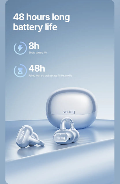 Sanag S8S Bluetooth 5.4 Ear Clip-øretelefoner - vanntette og støyreduserende