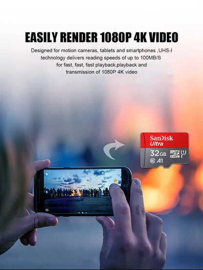 Carte microSD SanDisk 128 Go - Vitesse A1 pour des performances rapides