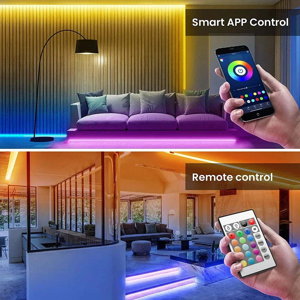 Smart RGB LED-stripelys med Bluetooth-appkontroll