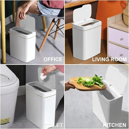 Smart Bathroom Trash Can with Automatic Bagging