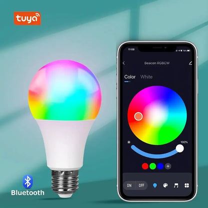 Tuya Smart LED Bulb E27 - Bluetooth RGB Lamp for Ambiance