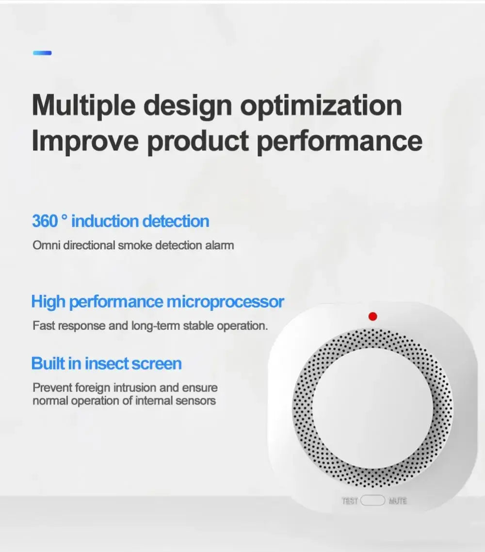 Haozee Smart Zigbee/WiFi Smoke Detector with APP Alerts (Détecteur de fumée intelligent Zigbee/WiFi avec alertes APP)