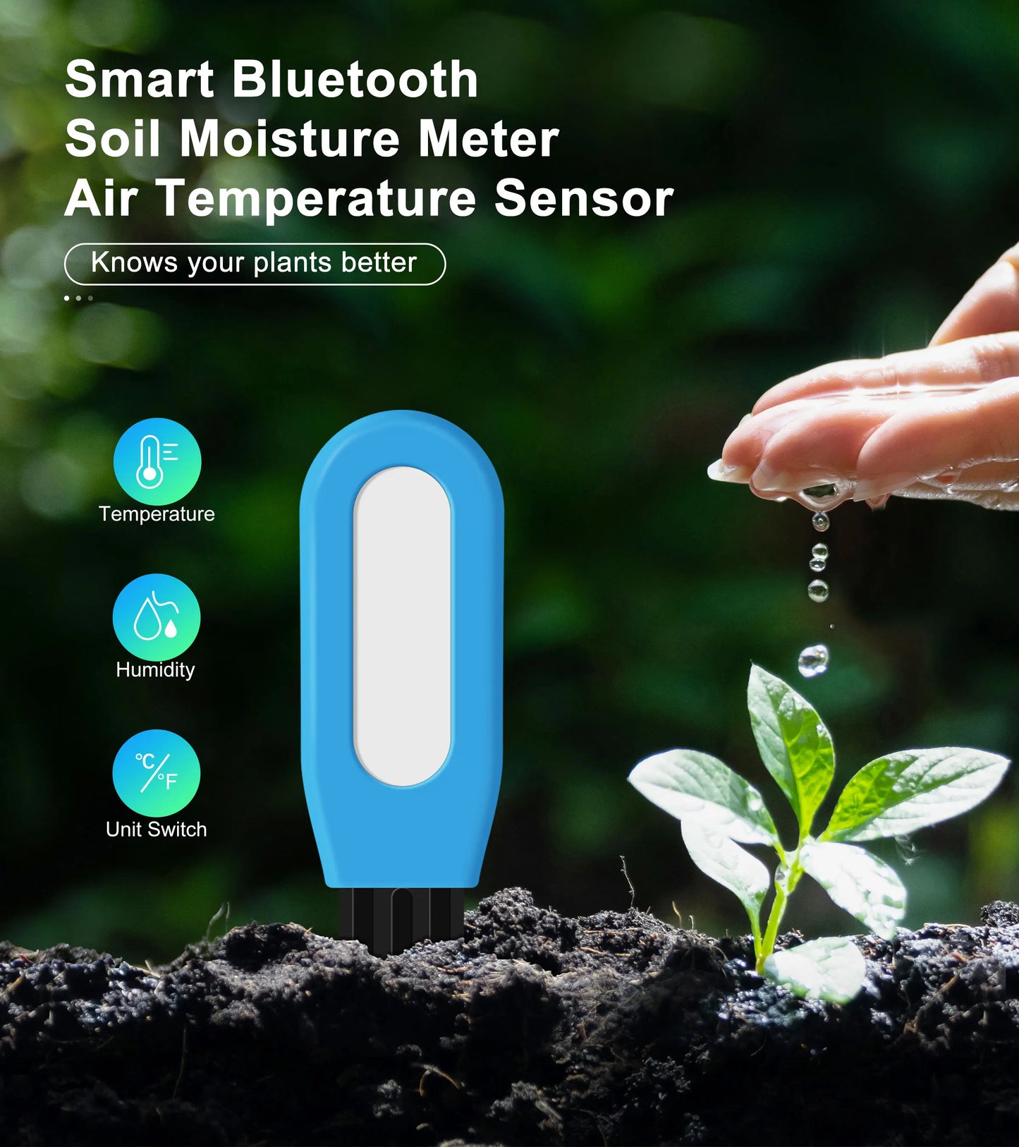 GIRIER Smart Bluetooth Soil Moisture Meter for Smart Gardening