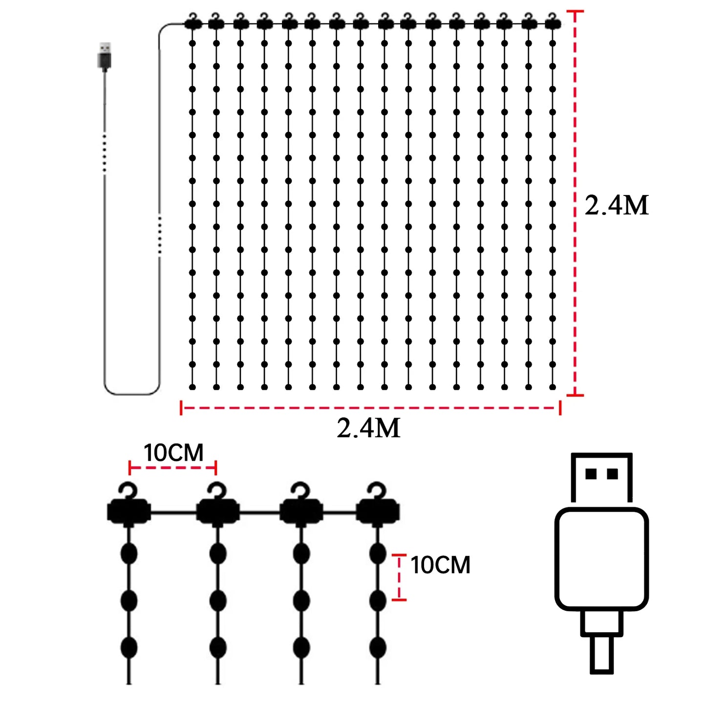 Tenda luminosa a LED intelligente MIMIRG - Magia del colore controllata tramite APP
