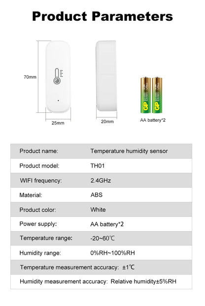 Sensore di temperatura e umidità Tuya Smart Zigbee con controllo vocale