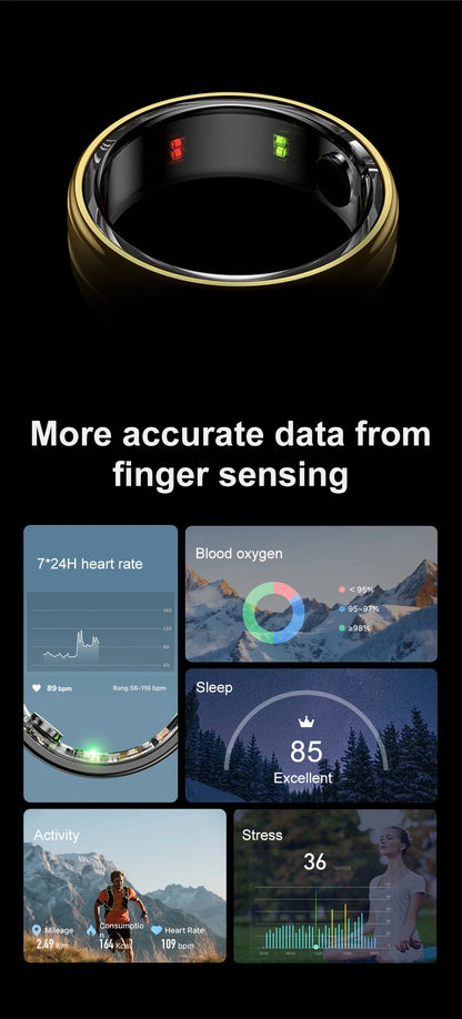 Smart ring aktivitetsmåler - vanntett og multi-sport helse
